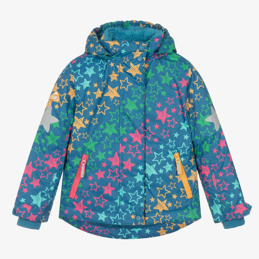 Frugi-Girls Blue Stars Waterproof Ski Jacket | Childrensalon Outlet