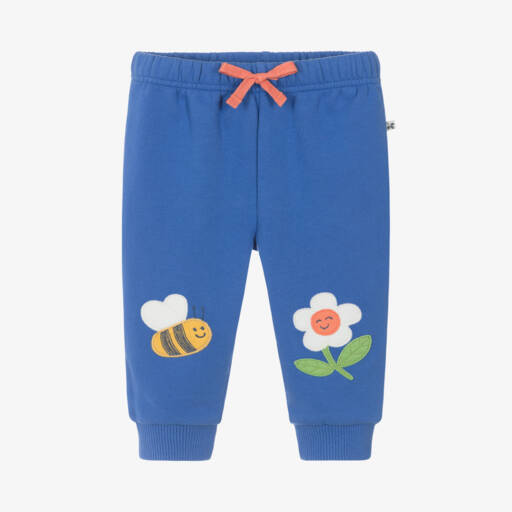 Frugi-Girls Cotton Blue Floral Joggers | Childrensalon Outlet