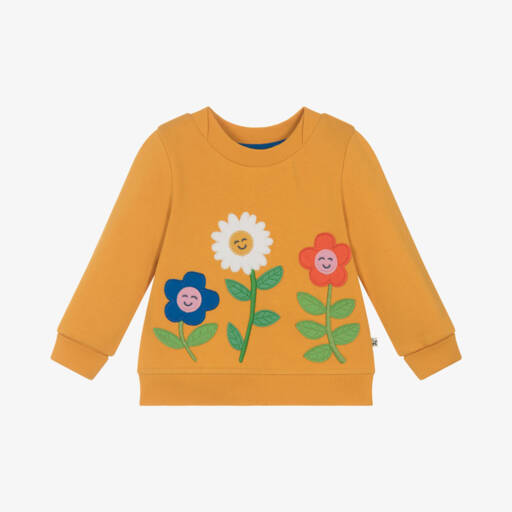 Frugi-Girls Mustard Floral Cotton Jumper | Childrensalon Outlet