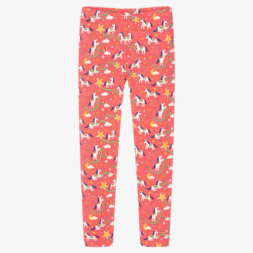 Frugi-Girls Pink Cotton Unicorn Leggings | Childrensalon Outlet