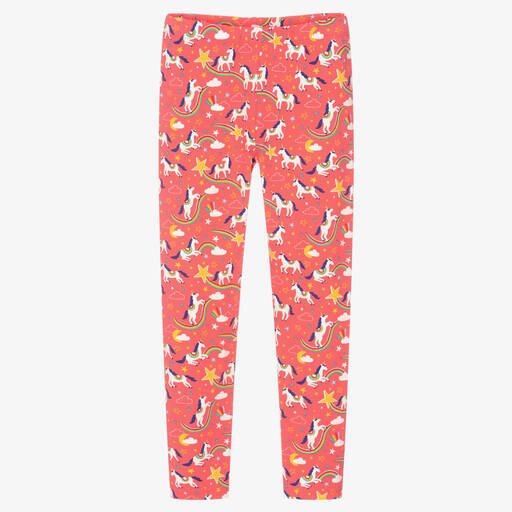 Frugi-Girls Pink Cotton Unicorn Leggings | Childrensalon Outlet