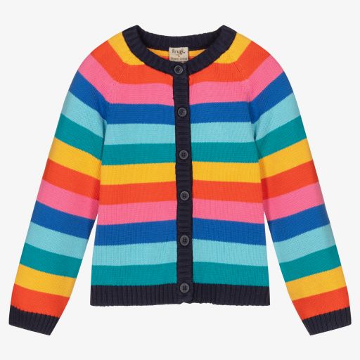 Frugi-كارديغان قطن عضوي محبوك بألوان قوس قزح للبنات | Childrensalon Outlet