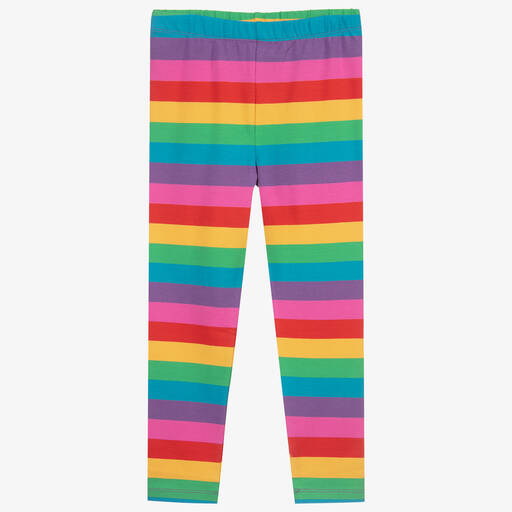 Frugi-Girls Rainbow Stripe Organic Cotton Leggings | Childrensalon Outlet