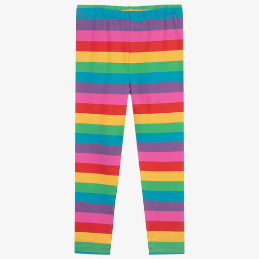 Frugi-Girls Rainbow Stripe Organic Cotton Leggings | Childrensalon Outlet