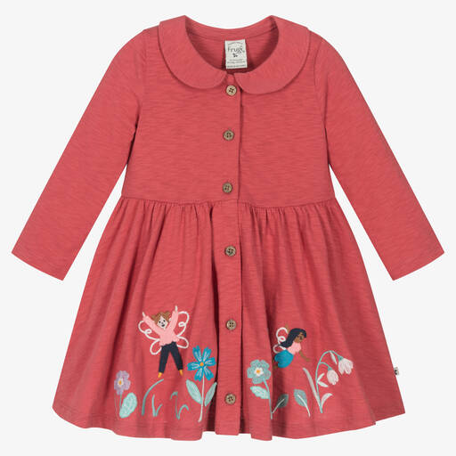 Frugi-فستان قطن عضوي لون أحمر | Childrensalon Outlet