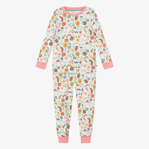 Frugi-بيجاما قطن عضوي لون عاجي بطبعة ملونة للبنات | Childrensalon Outlet