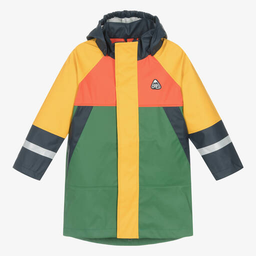 Frugi-Green Colourblock Raincoat | Childrensalon Outlet