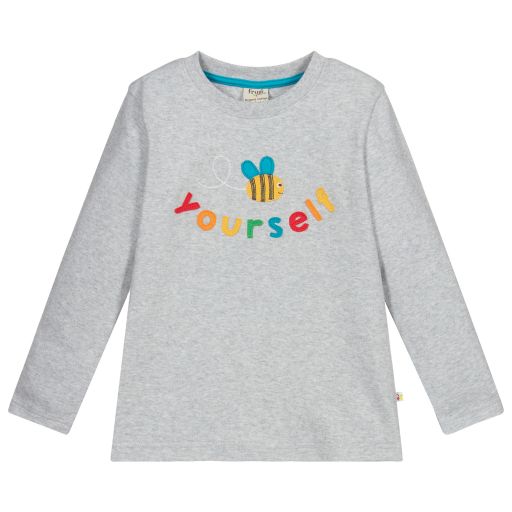 Frugi-Grey Organic Cotton Top | Childrensalon Outlet