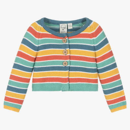 Frugi-Multicolour Stripe Cotton Baby Cardigan | Childrensalon Outlet