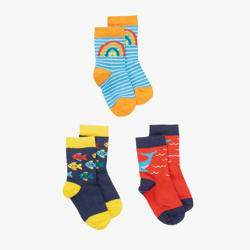 Frugi-جوارب مزيج قطن عضوي للأطفال (عدد 3) | Childrensalon Outlet