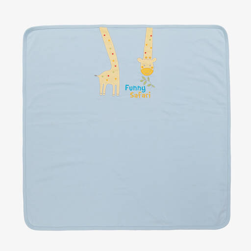 FS Baby-Baby Boys Blue Safari Animal Blanket (80cm) | Childrensalon Outlet