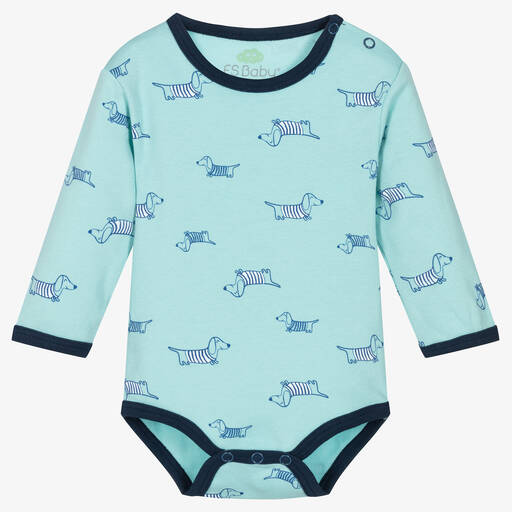 FS Baby-Baby Boys Green & Blue Cotton Bodyvest | Childrensalon Outlet