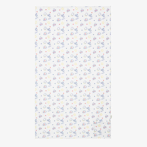 FS Baby-Baby Boys White Printed Towel (128cm) | Childrensalon Outlet