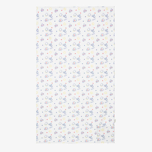 FS Baby-Baby Boys White Printed Towel (128cm) | Childrensalon Outlet