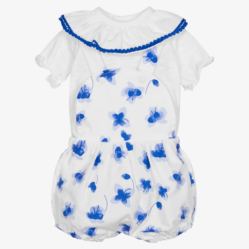 FS Baby-Baby Girls Cotton Dungaree Set | Childrensalon Outlet