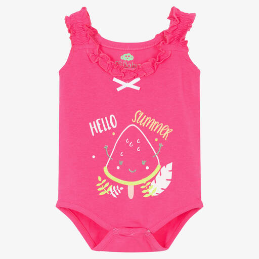 FS Baby-Baby Girls Pink Cotton Bodysuit | Childrensalon Outlet