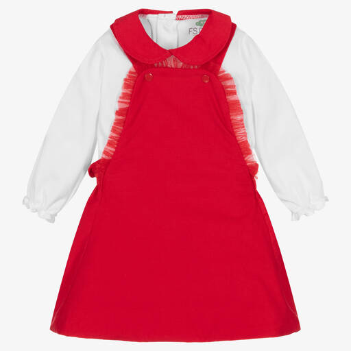 FS Baby-Baby Girls Red & White Cotton Skirt Set | Childrensalon Outlet