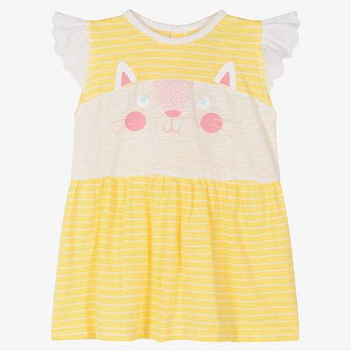 FS Baby-Baby Girls Yellow Cotton Dress | Childrensalon Outlet