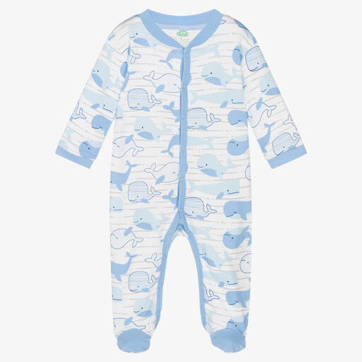 FS Baby-Blue Babysuits-babygrows With Feet | Childrensalon Outlet