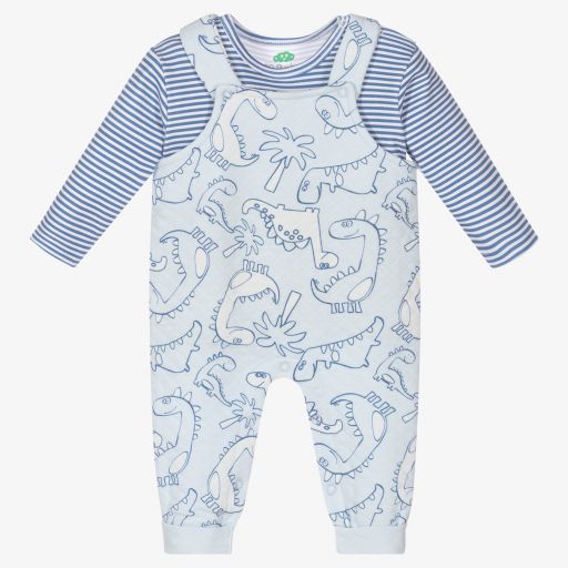 FS Baby-Blue Cotton Top & Dungaree Set | Childrensalon Outlet