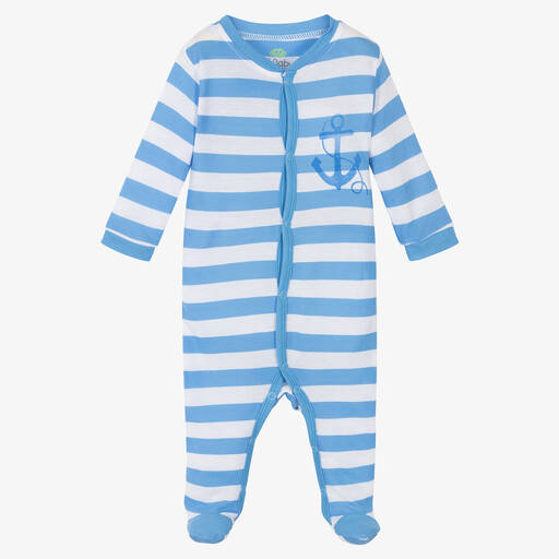 FS Baby-Boys Blue Cotton Babygrow | Childrensalon Outlet