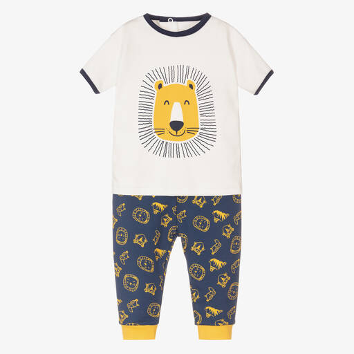 FS Baby-Boys Ivory & Blue Trouser Set | Childrensalon Outlet