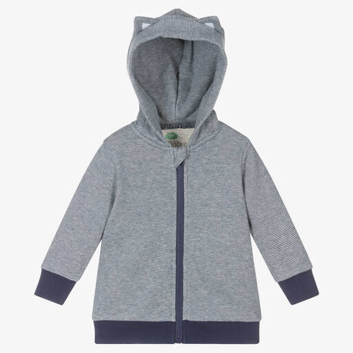 FS Baby-Boys Navy Blue Striped Zip-Up Hoodie | Childrensalon Outlet