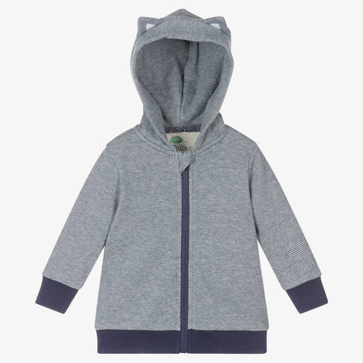 FS Baby-Boys Navy Blue Striped Zip-Up Hoodie | Childrensalon Outlet