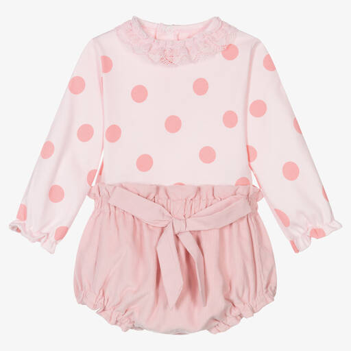 FS Baby-Girls Pink Cotton Babysuit Set | Childrensalon Outlet