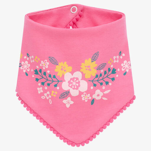 FS Baby-Girls Pink Floral Print Cotton Bib | Childrensalon Outlet