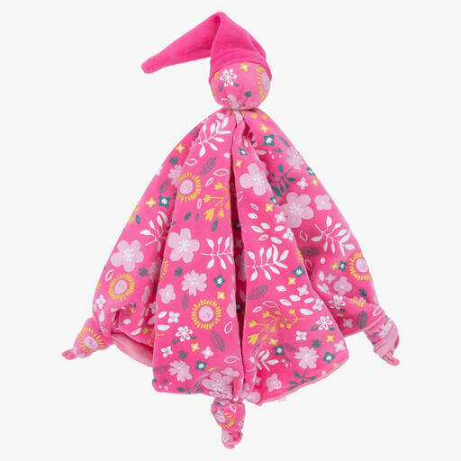 FS Baby-Girls Pink Floral Velour Doudou (35cm) | Childrensalon Outlet
