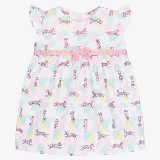FS Baby-Girls White & Pink Cotton Dress | Childrensalon Outlet