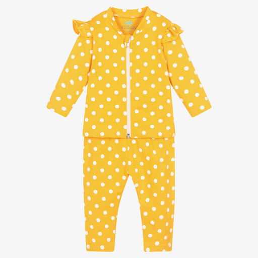 FS Baby-Girls Yellow Polka Dot Leggings Set | Childrensalon Outlet