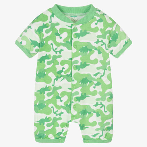 FS Baby-Green Cotton Dinosaur Baby Shortie | Childrensalon Outlet
