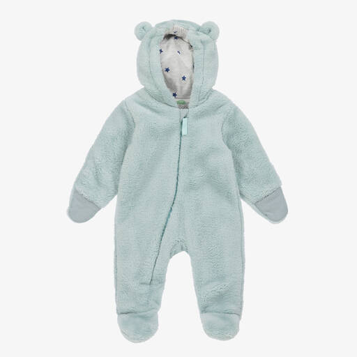 FS Baby-Green Faux Fur Hooded Baby Pramsuit | Childrensalon Outlet