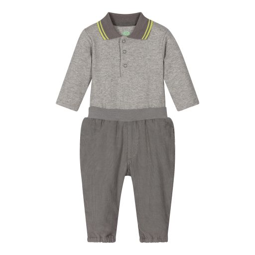 FS Baby-Grey Cotton Trousers Set | Childrensalon Outlet