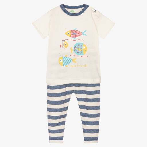 FS Baby-Ivory & Blue Leggings Set | Childrensalon Outlet