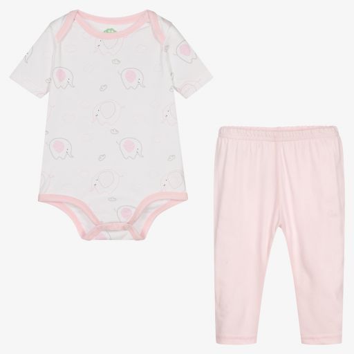 FS Baby-Pink Cotton Baby Leggings Set | Childrensalon Outlet
