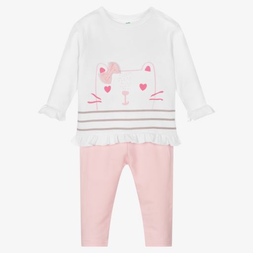 FS Baby-Pink & White Baby Leggings Set | Childrensalon Outlet