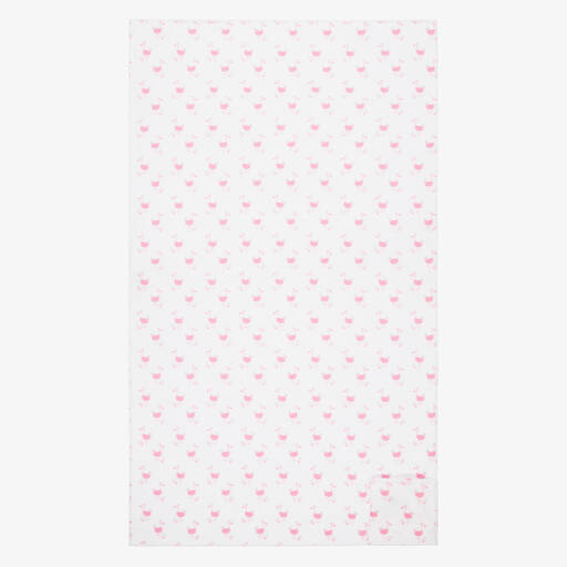 FS Baby-White & Pink Baby Towel (135cm) | Childrensalon Outlet