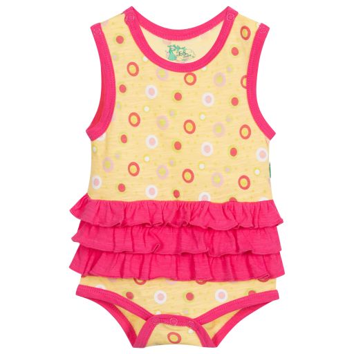 FS Baby-Yellow & Pink Bodysuit | Childrensalon Outlet