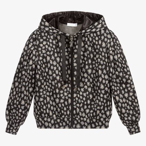 Fun & Fun Chic-Black Animal Print Zip-Up Top | Childrensalon Outlet