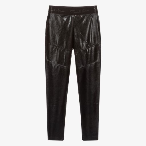 Fun & Fun-Black Faux Leather Leggings | Childrensalon Outlet