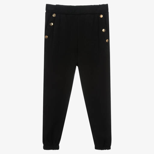 Fun & Fun-Black Knitted Jogger Trousers | Childrensalon Outlet