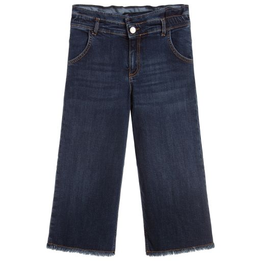 Fun & Fun-Синие широкие укороченные джинсы | Childrensalon Outlet