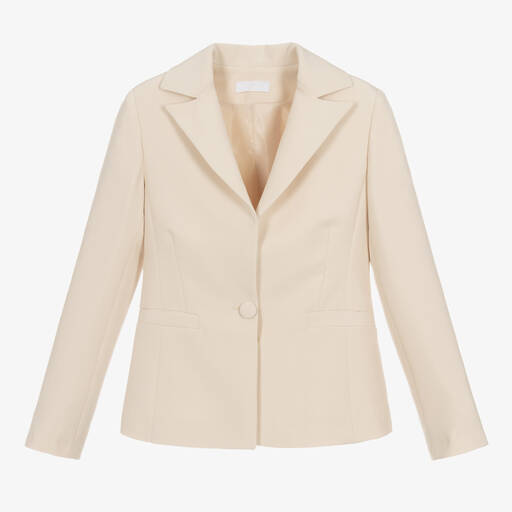 Fun & Fun-Girls Beige Twill Blazer | Childrensalon Outlet