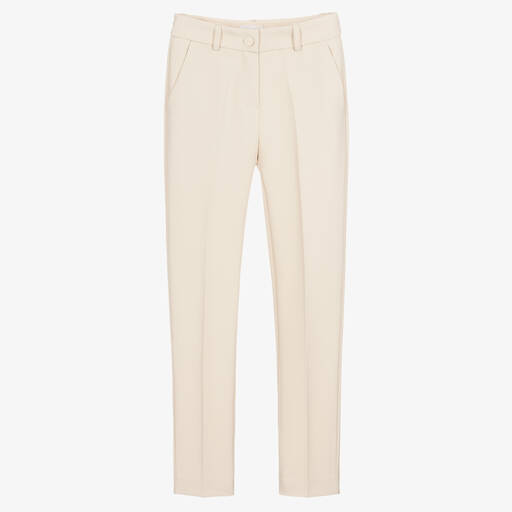 Fun & Fun Chic-Girls Beige Twill Trousers  | Childrensalon Outlet