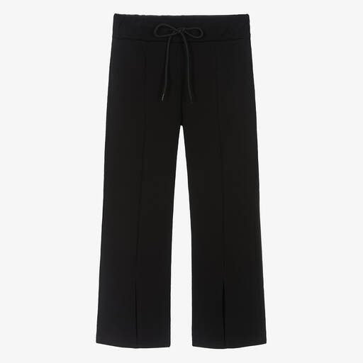Fun & Fun-Girls Black Cotton Jersey Trousers  | Childrensalon Outlet