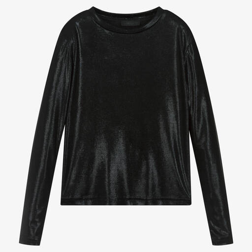 Fun & Fun-Girls Black Crew Neck Top | Childrensalon Outlet