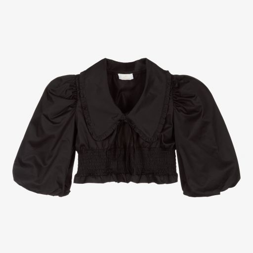 Fun & Fun-Черная укороченная блуза для девочек | Childrensalon Outlet